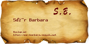 Sár Barbara névjegykártya